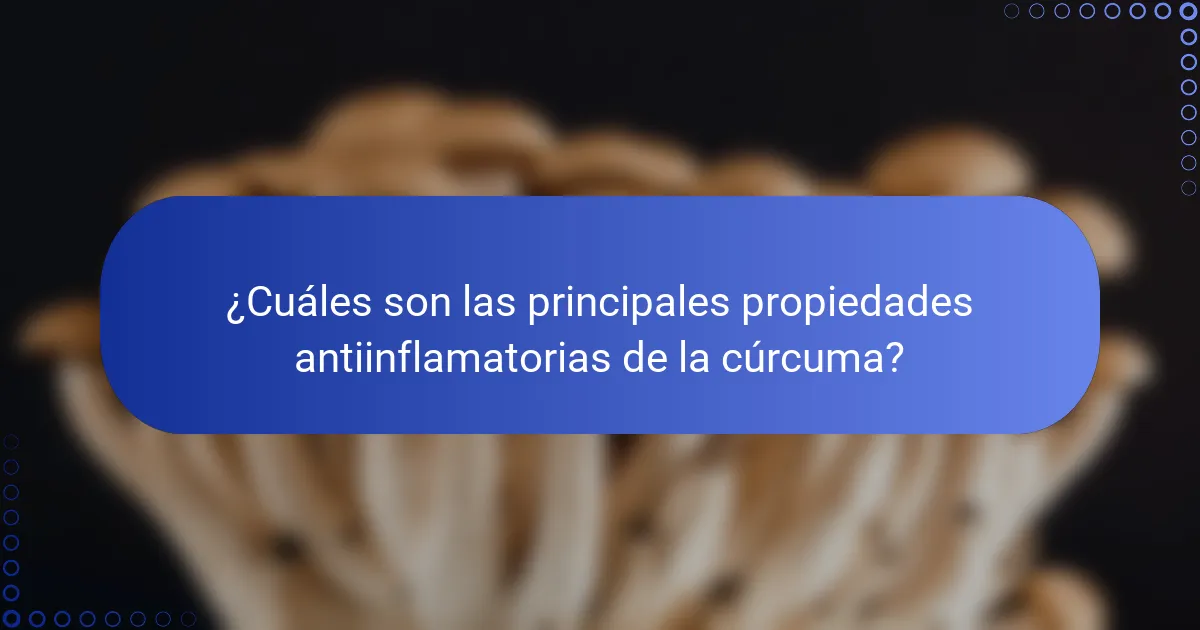 ¿Cuáles son las principales propiedades antiinflamatorias de la cúrcuma?