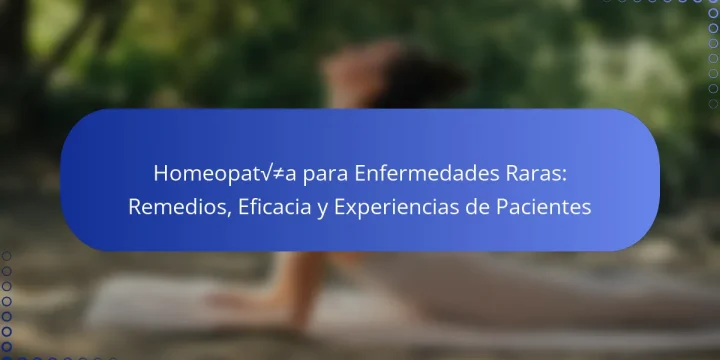 Homeopatía para Enfermedades Raras: Remedios, Eficacia y Experiencias de Pacientes