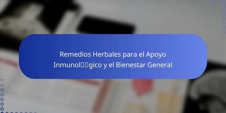 Remedios Herbales para el Apoyo Inmunológico y el Bienestar General